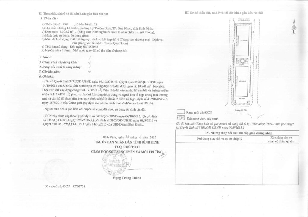 Pháp lý giấy chứng nhận quyền sở hữu đất chung cư The Sailing Quy Nhơn trang 2